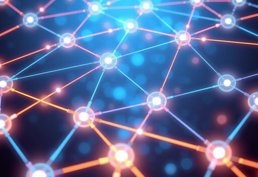 Abstract visual of interconnected nodes and expanding network, symbolizing scalability