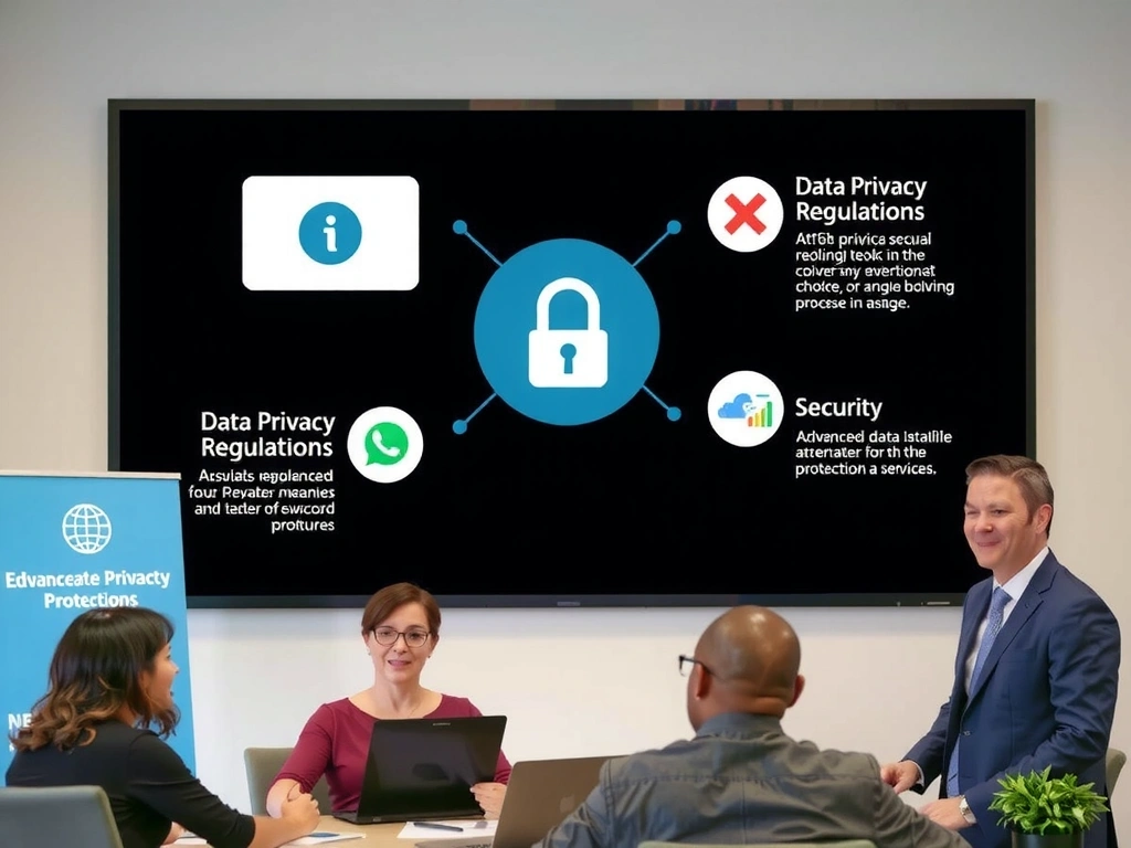 Team collaborating on data privacy and security