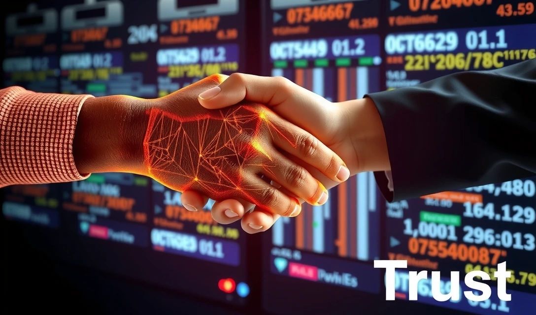 Digital handshake illustrating agreement on terms of service